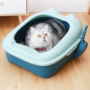 猫 トイレ 猫トイレ 散らかりにくい 猫 トイレ 猫トイレ キャットトイレ ネコミミ 猫耳 散らかりにくいネコトイレ 本体 半開放式 猫トイ