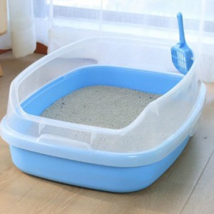 猫用トイレハーフカバー スコップ付き ベージュ ペット 猫用品 猫砂 猫トイレ 耐久性 砂の飛び散り防止 猫用品 超大型猫用トイレ 大きい