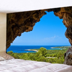 自然風景タペストリー 海とビーチ 椰子の木と空 インテリア 壁掛け おしゃれ ホーム装飾タペストリー 南国風情 モダン 多機能 壁 窓 個性