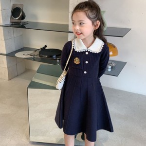 子供服 女の子 子供 ワンピース キッズ 服 おしゃれ シンプル 秋 子ども 春冬 かわいい 長袖ワンピース 淑女 スウィート 赤ちゃん 暖かい