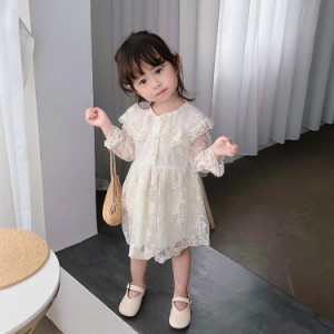 韓国風 洋服 キッズ Aライン 幼児 シンプル ドレス ガールズ 可愛い 子供服 女の子 長袖 ワンピース キッズウェア 入学式 おしゃれ 女児 