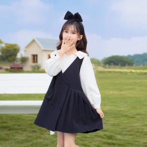 女の子 子供服 キッズ服 長袖 厚手 スカート ガールズ ワンピース 韓国風 Aライン 春秋 赤ちゃん おしゃれ カジュアル 通学 普段着 秋冬 