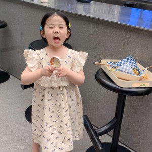 キッズ服 子供服 女の子 ワンピース 花柄 女児服 Aライン 韓国風 かわいい 子供 スカート 長袖 誕生日 キッズワンピース おしゃれ キッズ