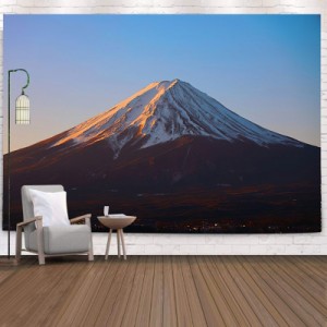 自然風景タペストリー 天晴れの富士山と雲海 おしゃれ 壁掛け インテリア 多機能 布ポスター 部屋飾り 青い空 緑の野原 アートポスター 