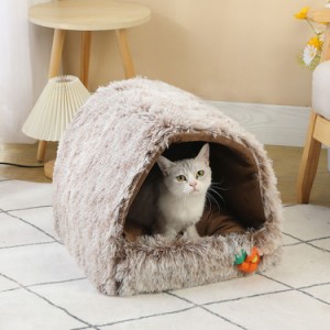 ペットベッド ドーム型 ペットハウス 2way 室内用 犬猫用 オールシーズン ふわふわ クッション付き 犬小屋 屋根付き 猫 テント おしゃれ 