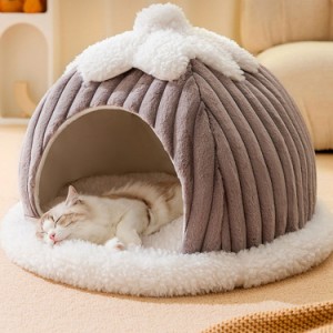 猫 ベッド ドーム 冬 大きい ペット ベッド ドーム型 犬小屋 洗える ペットベッド ペットテント クッション付き ペット用寝袋 ペット用品
