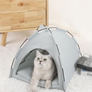 ペット用テント 猫 犬用 テント ハウス 猫小屋 犬小屋 組み立て 洗濯可能 ソフト 快適 マット付き ペットハウス 折り畳み ペットケージ 