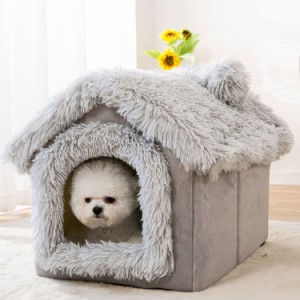 犬ハウス 猫 ハウス ドーム 冬 ペットベッド ペットハウス 犬小屋 可愛い 柔らかい クッション付き ペット用品 小/中/大型犬用 快適 テン