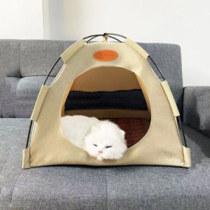 猫 犬 テント ペット テント ペット ハウス 犬小屋 猫小屋 ペットベッド クッション付き 洗濯可能 折りたたみ 四季折々の 小型犬 ペット