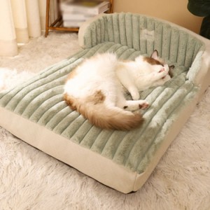 犬 ベッド 猫 ベッド スクエア型ペットベッド 滑り止め ふわふわ 冬 保温 高反発マット 洗える おしゃれ 可愛い ペットソファー 猫犬適用