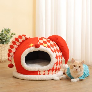 猫 ベッド 猫ハウス ペットベッド 小さめ 猫用ベッド 犬小屋 ドーム型 クッション ソファー 洗える ドームハウス 隠れ家 冬 おしゃれ ハ