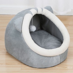 かわいい ペットハウス 犬 猫 ベッド 小型犬 犬用 ペットクッション ドーム型 ハウス ふわふわ 安眠 寝床 ペットソファ 多機能 2WAY 寒さ