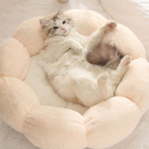 ペットハウス 丸型 花型 ペットベッド 犬ベッド 猫ベッド 無地 犬ハウス ネコベッド クーション 洗える 犬用ベッド 猫用ベッド 猫ハウス 
