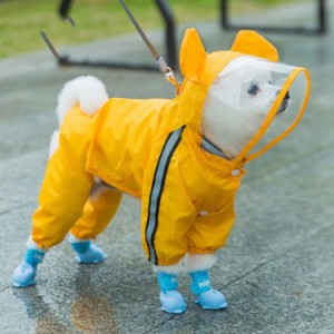 犬 レインコート 犬の服 ペット用品 防水 帽子付き 雨具 レインコート 夜間反射 軽量 防風 レインコート ポンチョ 散歩 お出かけ 日焼き