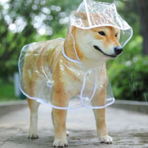 犬レインコート 犬ポンチョ 犬カッパ ペットレインコート 犬用雨合羽 透明 完全防水 防塵 防風 おしゃれ 着せやすい 小型犬 中型犬 リー