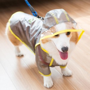 犬用レインコート 透明ペットレインコート カッパ 可愛い犬服 レインウエア 犬用 雨具 犬雨散歩 防水服 通気 軽量 着せやすい 雨の日 梅