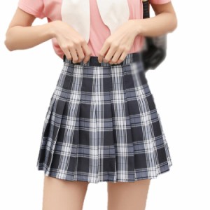 制服スカート チェック プリーツスカート 女子高生 コスプレ 学生服 ミニスカート 体型カバー ハイウエストチェック柄プリーツスカート 