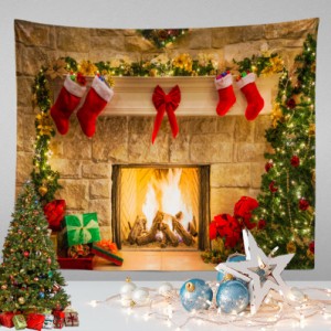 メリークリスマス タペストリー 飾り物 壁掛け インテリア 壁掛け 暖炉 キラキラ クリスマスツリー クリスマスプレゼント 装飾布窓側に吊