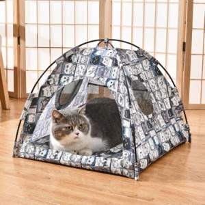 猫 ベッド 犬 ベッド 可愛い 通年 2way オールシーズン 大きめ 猫 テント ペットテント ペッド ペットベッド 夏 ドーム 通気性いい ハウ