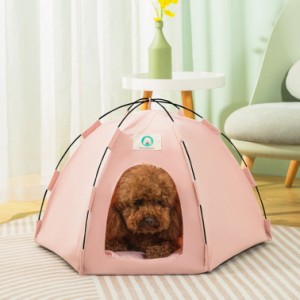 ペットベッド 夏 ドーム ペットテント 夏用ベッド 猫 犬 テント ベッド 洗える 室内 犬小屋 猫小屋 小型犬 テント型 ペットハウス 折りた