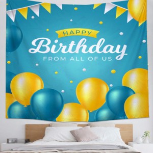 誕生日 HAPPY BIRTHDAY 壁掛け カラフル タペストリー 背景 壁飾り 装飾 シンプル インテリア ハッピーバースデー 風船 部屋飾り 寝室の