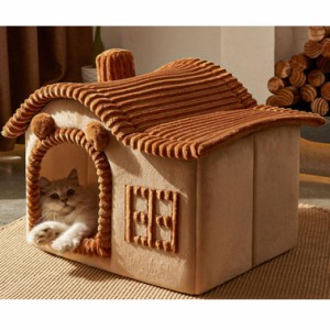 ペット用 ペットハウス 冬用 冷暖房 猫ハウス テディ 折りたためる 洗える ねこハウス ホットカーペット対応 半密閉式 暖かい 犬小屋 屋