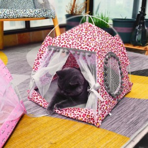 ペットベット テント型 猫 犬用 テント ハウス 猫小屋 犬小屋 組み立て簡単 洗濯可能 ソフト マット付き 室内 ペット テント 猫小屋 暖か