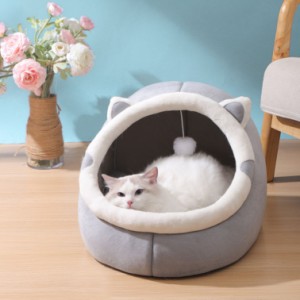 猫 ベッド 猫ハウス ペットベッド 冬 犬小屋 ドーム型 クッション ソファー かわいい 冬用 ペット ベッド 隠れ家 通年 おしゃれ ハウス 