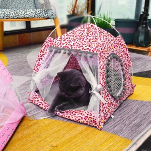 ペットベッド 犬 猫 ベッド テント型 猫ハウス 猫テント ペットテント 通気性いい 洗える おしゃれ 冬 夏 ペットハウス クッション付き 