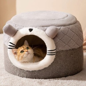 小型犬 猫 ペット ベッド ドーム 猫ハウス 冬 猫用ベッド ドーム型 ベッド 犬小屋 可愛い 柔らか 寝袋 水洗え 滑り止め 超小型犬 キャッ