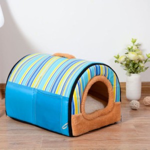ペットハウス ペットベッド 犬 猫 ベッド ハウス 可愛い ドーム型 防寒 寝袋 ぐっすり眠れる 寝床 猫犬兼用 暖かい ふわふわ クッション 
