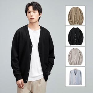 カーディガン メンズ カーデ 男性用 秋 秋服 vネック スクールカーディガン 薄手 事務服 定番 大きいサイズ有 ニットカーディガン 無地 