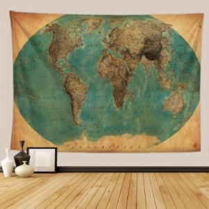 タペストリー 地図 世界地図 マップ 北欧風 レトロ モダンなアート 大判 大きい 部屋 飾り 背景布 ウオールデコレーション 壁掛け インテ