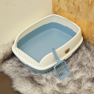 猫トイレ ネコ 砂 清潔 猫用品 L 56*40*20cm スコップ付き 猫トイレ 大きめ ネコ 砂 小型 大型 猫 トイレ 四角 におい対策 猫砂 大容量 