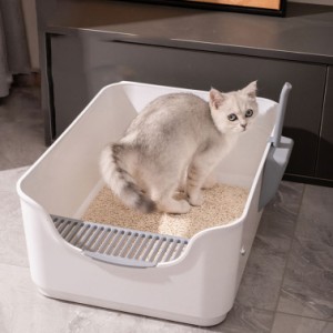 猫のトイレ シンプルデザインで洗いやすい猫用トイレ スコップ取り付き 猫 トイレ シンプルデザイン トイレット アイキャット 猫トイレ 