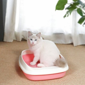 小さめサイズでセカンドトイレにも スコップ 砂落とし穴付 キャットトイレ 猫 トイレ 本体 ネコトイレ 猫用トイレ キャットトイレ 猫砂 