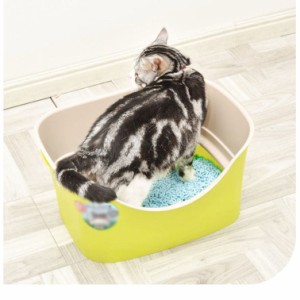 猫トイレ ダブルブロック Ｍサイズ ピスタチオグリーン 洗いやすい シンプル 可愛い おねこさま 猫 トイレ 大型 深め 高め おねこさま 掃