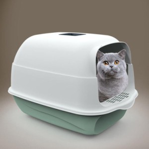 ペット ペットグッズ 猫用品 猫 トイレタリー用品 猫砂 トイレ容器 猫用トイレ ネコ 猫トイレ 本体 キャット スコップ付き 扉付き 飛散防