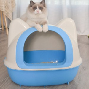 猫型トイレ おしゃれ シンプルでキュートなネコ型トイレフタが簡単に開くのでお掃除楽々 いつでも清潔に 猫 トイレ ネコ型トイレット ト