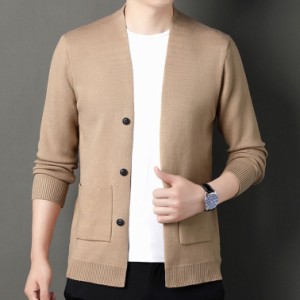 カーディガン メンズ 秋冬 ニット ビジネス 厚手 カジュアル vネック 肩掛け 大きいサイズ cardigan ショート 職場 定番 オフィス ビジネ