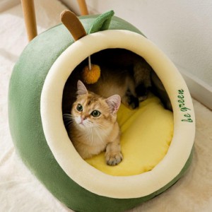 猫ベッド 猫ハウス ペット用寝袋 キャットハウス ドーム型 暖かい ふわふわ 折りたたみ式寝マット 犬猫兼用 室内用 冬用 暖かい 寒さ対策