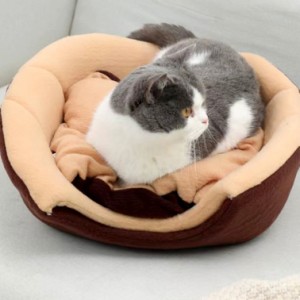 猫ベッド 猫ハウス ペット用寝袋 キャットハウス ドーム型 暖かい ふわふわ 折りたたみ式寝マット 犬猫兼用 室内用 冬用 暖かい 寒さ対策