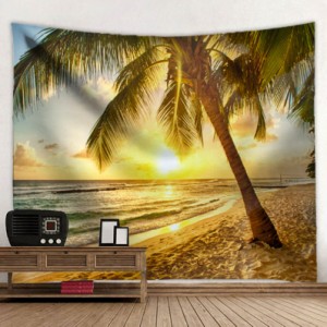 自然風景タペストリー 海とビーチ 椰子の木と空 インテリア 壁掛け おしゃれ 多機能 カバー 背景布 室内装飾タペストリー ビーチタオル 