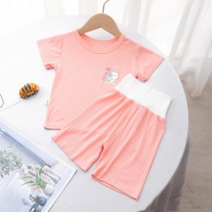 キッズ服 Tシャツ ズボン 男の子 女の子 パジャマ 綿 キッズ 部屋着 寝間着 ルームウェア 腹巻き ホームサービス ベビー 半袖 無地 ショ