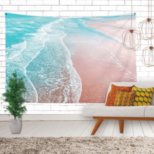タペストリー 夏のビーチ ブルー 海 ココナツの木 南国 トロピカル 青い空 白い雲 インテリア アートポスター おしゃれ 壁掛け 撮影用 ビ