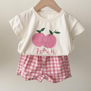 上下セット セット 女の子 キッズ Tシャツ ショートパンツ 半袖 夏 子供服 男の子 ボーイズ フルーツ 果物 プリント 可愛い ガールズ セ