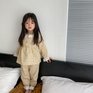 パジャマ キッズ 女の子 長袖 綿 スムース素材 肌に優しい 前開き 上下セット 長ズボン 春 秋 ルームウェア 部屋着 140cm 150cm 160cm 子