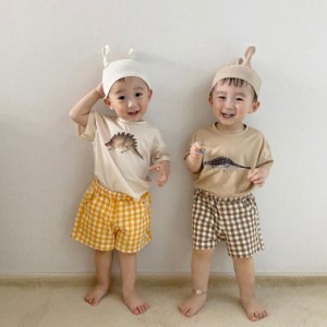 キッズ セットアップ 子供服 トップス ショートパンツ 上下セット 男の子 女の子 サメ柄 パジャマ 半袖 Tシャツ ハーフパンツ かわいい 