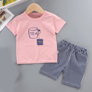 子供 パジャマ キッズ 子供服 男の子 女の子 夏 半袖 上下セット ルームウェア 綿 tシャツ ショートパンツ 肌着 部屋着 寝間着 無地 通気