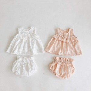 ベビー服 パジャマ セット 女の子 タンクトップ ショートパンツ 上下セット ストライプ トップス ハーフパンツ キッズ 寝間着 部屋着 子